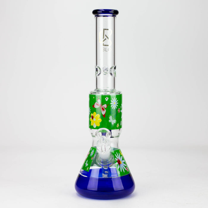 BLO | 13" Flower decal glass bong Glass Bong BANKA