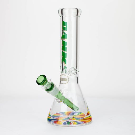 DANK | 12" 7mm Beaker Bong with Thick Decal Base Glass Bong Northern Aurora Trading Ltd Green Rainbow