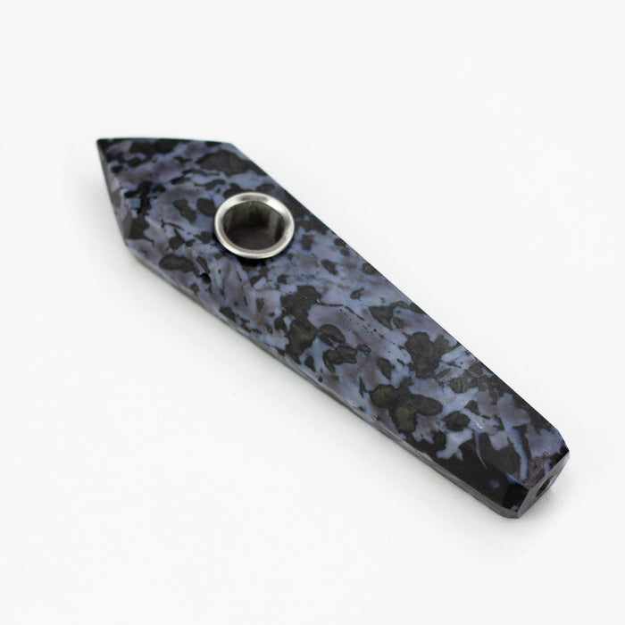 [5-PACK] Acid Secs | Grey Camo Feldspar Crystal Pipe with Choke ASP5029 Quartz · Stone Pipe ONE
