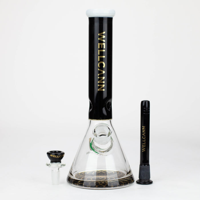 Wellcann | 10" Coloured Glass Beaker Bong with Wide Mouth