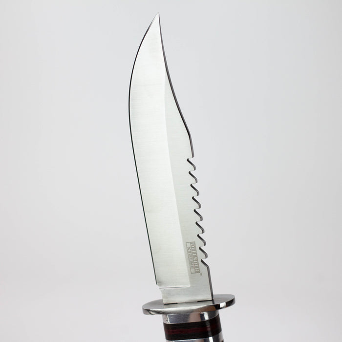 10" Silver Stainless Steel Hunting Knife Wood Handle with Sheath [HK-6860]