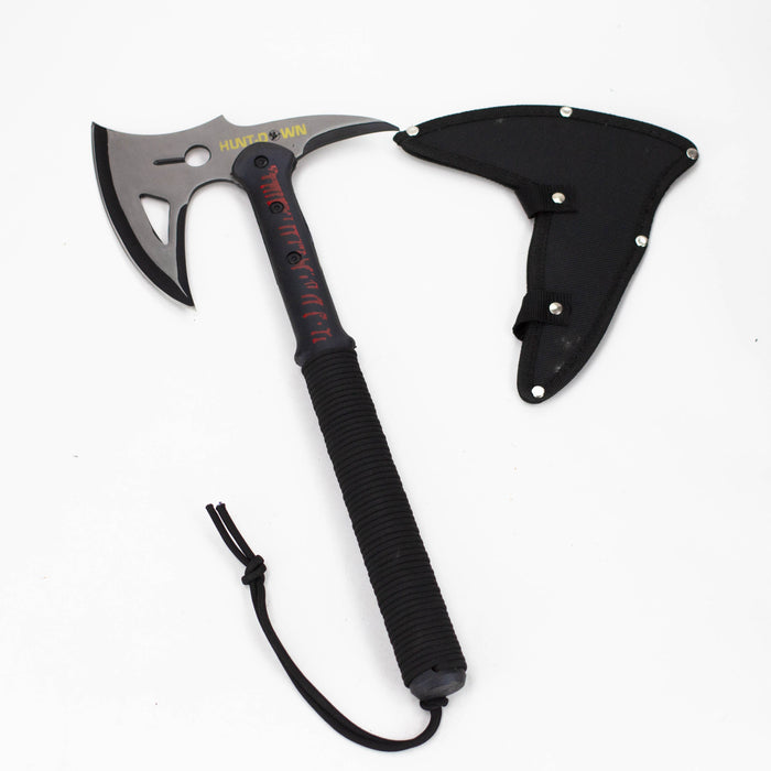 Hunt-Down | 16" Black Hard Plastic Handle Tactical Axe [8246]
