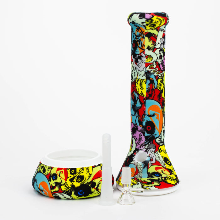 12" Silicone Bong  with Assorted Graphics [7050090B]