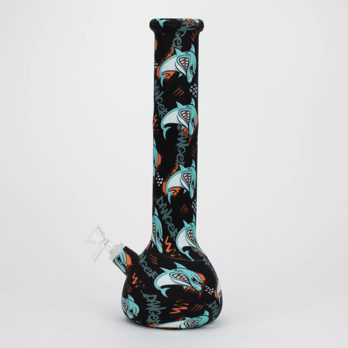 15" Silicone Bong With Assorted Graphics [7050093B] Resin · Silicone · Plastic Bong Purple Haze Smoke Inc