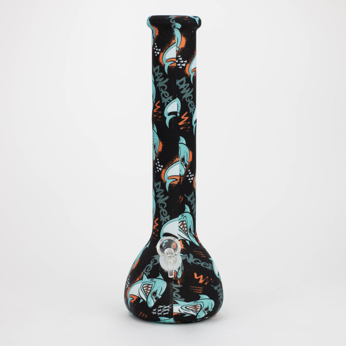 15" Silicone Bong With Assorted Graphics [7050093B] Resin · Silicone · Plastic Bong Purple Haze Smoke Inc