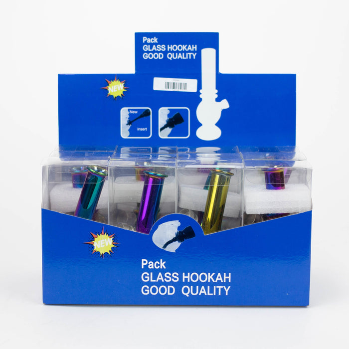 Z5" mini glass bong with metallic finish Box of 12 [BG264] Glass Bong 777 Smoke