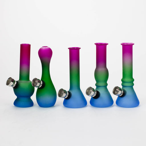 Z5" Three tones miniature glass bong Box of 12 [BG265] Glass Bong 777 Smoke