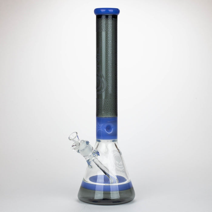 Genie | 17" sandblasted artwork tube 7 mm glass water bong [GB21006] Glass Bong ONE T-Black