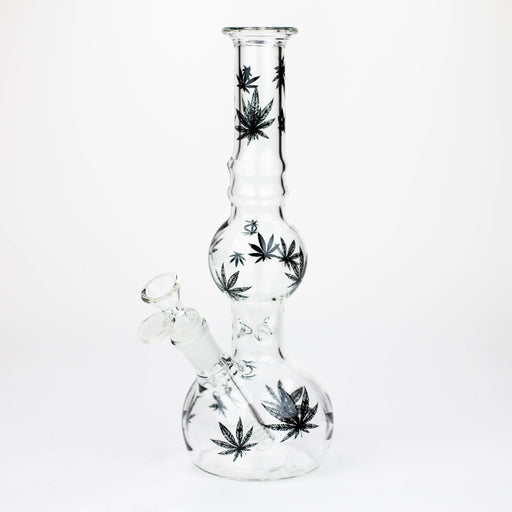 Z11" Glass Bong With Leaf Design [BH083] Glass Bong 777 Smoke