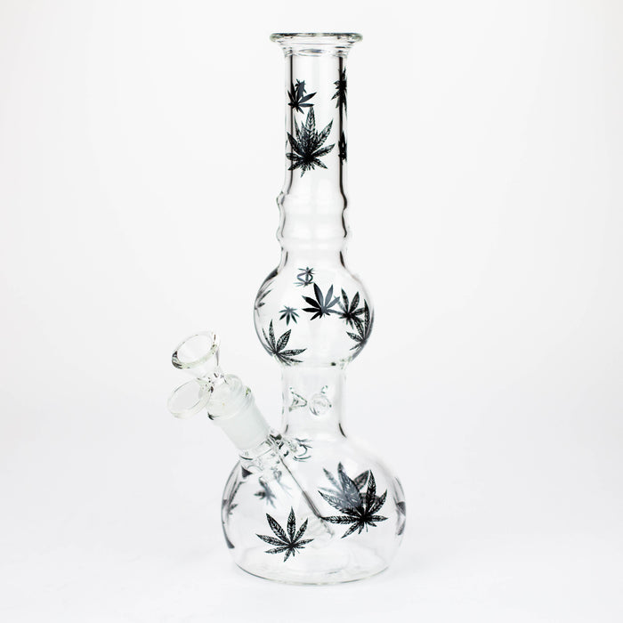 11" Glass Bong With Leaf Design [BH083]