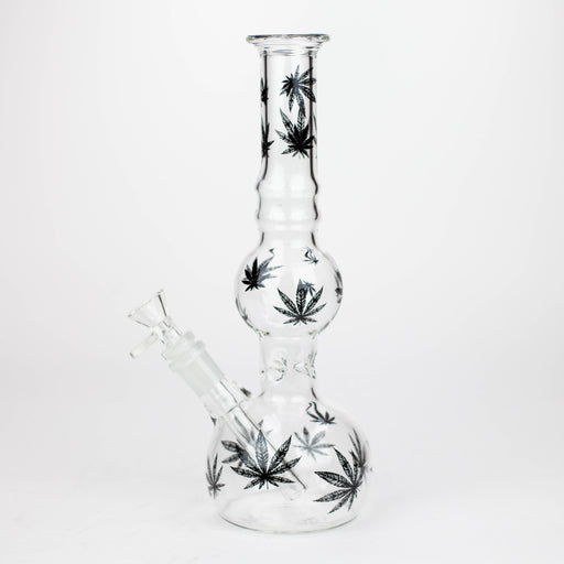 Z11" Glass Bong With Leaf Design [BH083] Glass Bong 777 Smoke