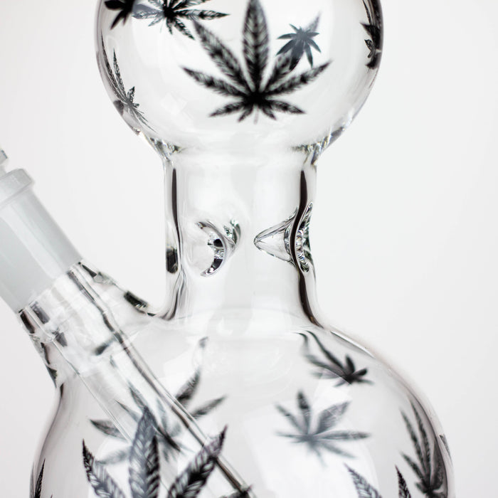 11" Glass Bong With Leaf Design [BH083]