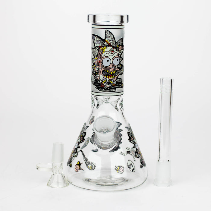 8" Glow in the dark Glass Bong with RM design [BH085]
