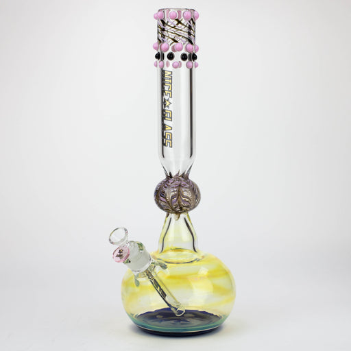 NG | 17 inch Dotted and Fumed Round Base Beaker [S396] Glass Bong High-End Brands Glass PINK