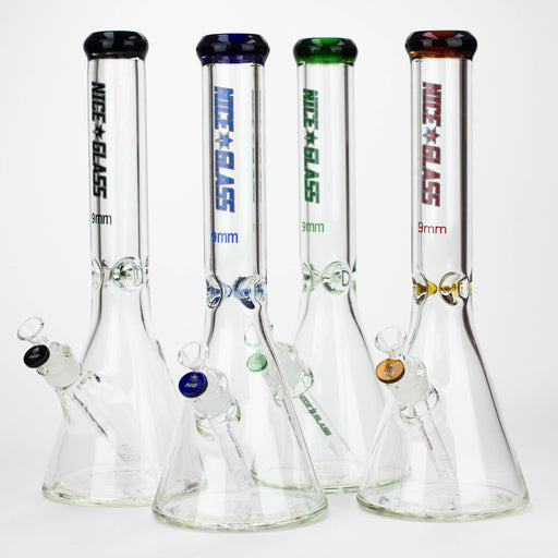 NG | 16 inch 9mm Flat Mouth Beaker [S202] Glass Bong High-End Brands Glass