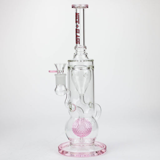 NG | 15 inch Textured Ball Incycler [S393] Glass Bong High-End Brands Glass PINK