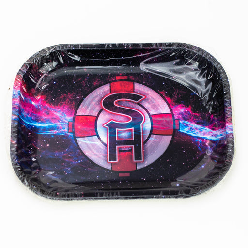 SMALL METAL ROLLING TRAY Tray Purple Haze Smoke Inc SH LOGO