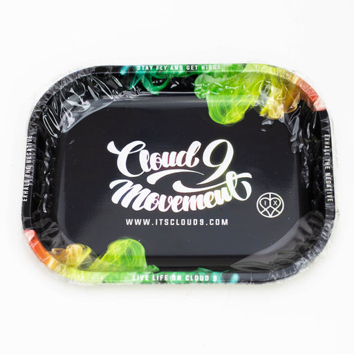 SMALL METAL ROLLING TRAY Tray Purple Haze Smoke Inc CLOUD 9