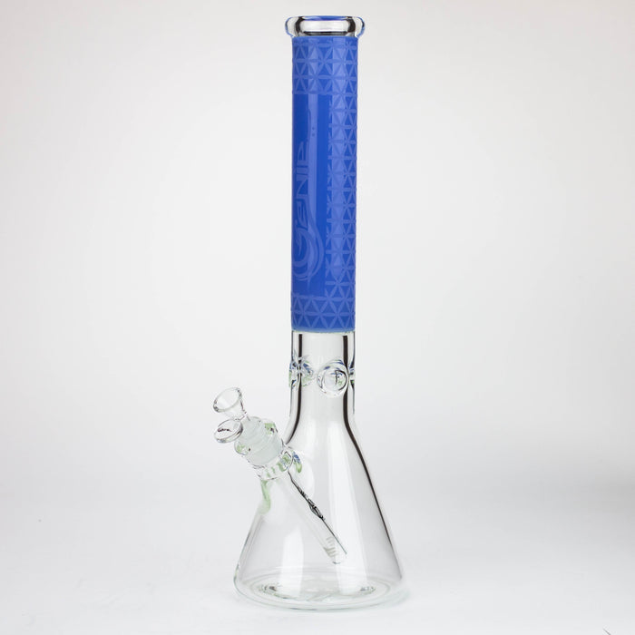 Genie | 17" sandblasted artwork tube 7 mm glass water bong [GB21005] Glass Bong ONE Jade Blue