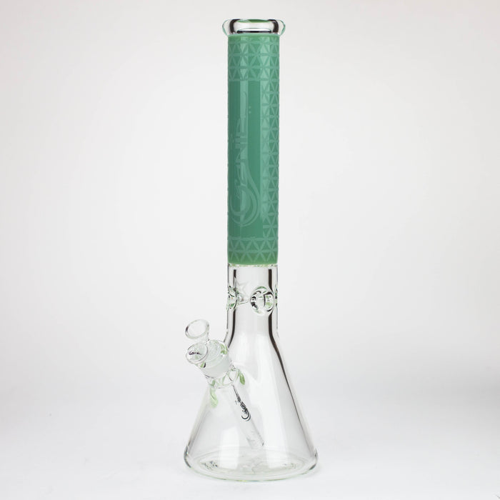 Genie | 17" sandblasted artwork tube 7 mm glass water bong [GB21005] Glass Bong ONE Green C