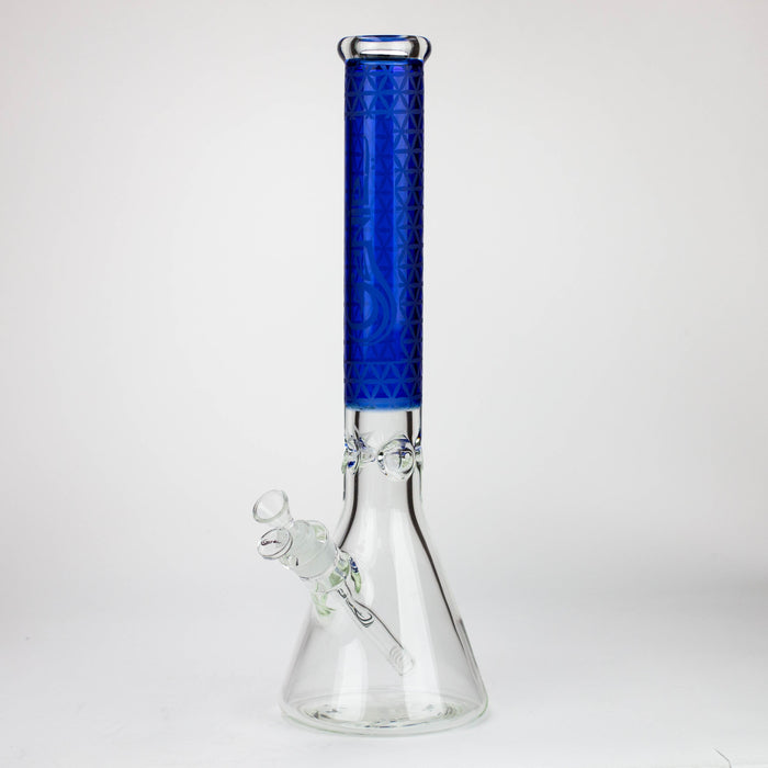 Genie | 17" sandblasted artwork tube 7 mm glass water bong [GB21005] Glass Bong ONE Blue