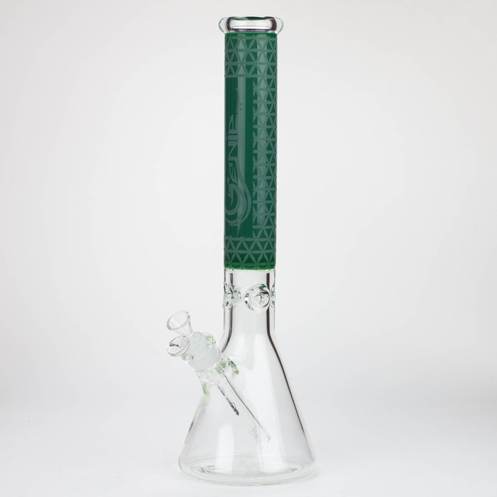 Genie | 17" sandblasted artwork tube 7 mm glass water bong [GB21005] Glass Bong ONE Green
