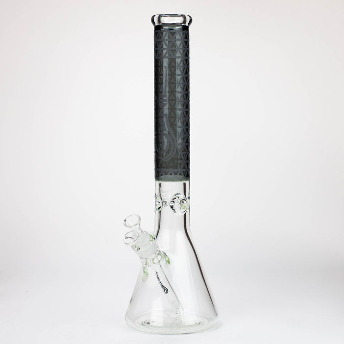 Genie | 17" sandblasted artwork tube 7 mm glass water bong [GB21005] Glass Bong ONE T-Black