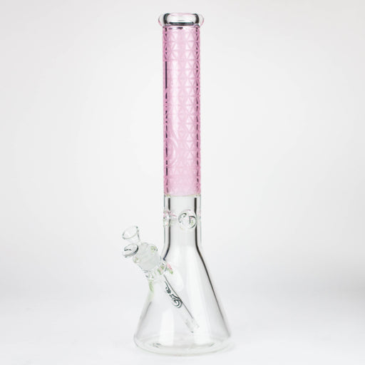Genie | 17" sandblasted artwork tube 7 mm glass water bong [GB21005] Glass Bong ONE Pink