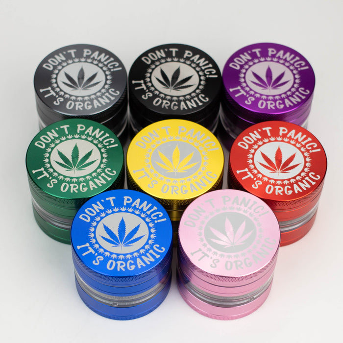 Heavy Duty Large "Don't Panic It's Organic" 4 Parts Weed Grinder Engraved in Canada Design #1 Regular Grinder Laser Ninja