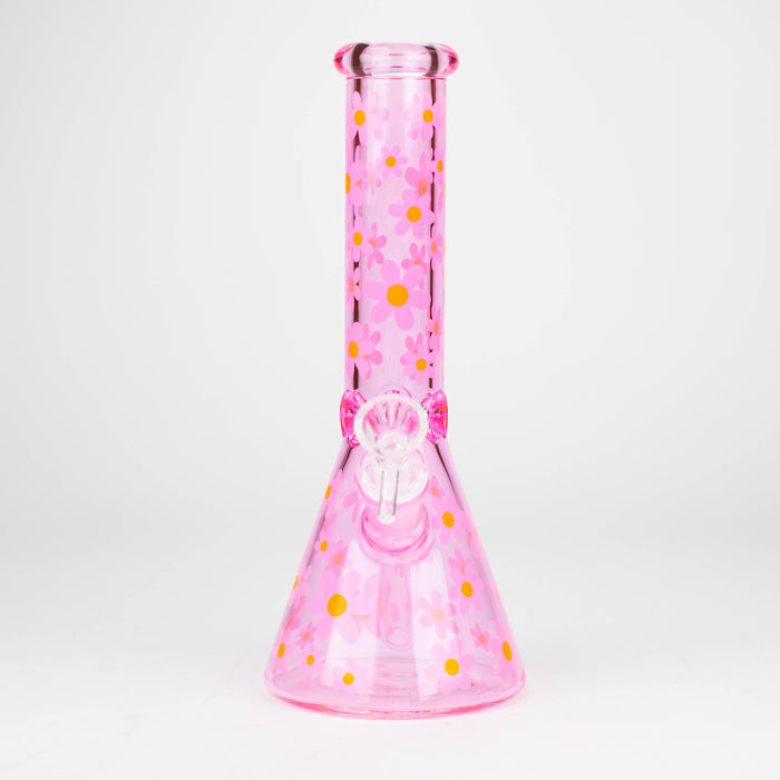 10" Color Glass Bong With Daisy Design [WP 061]