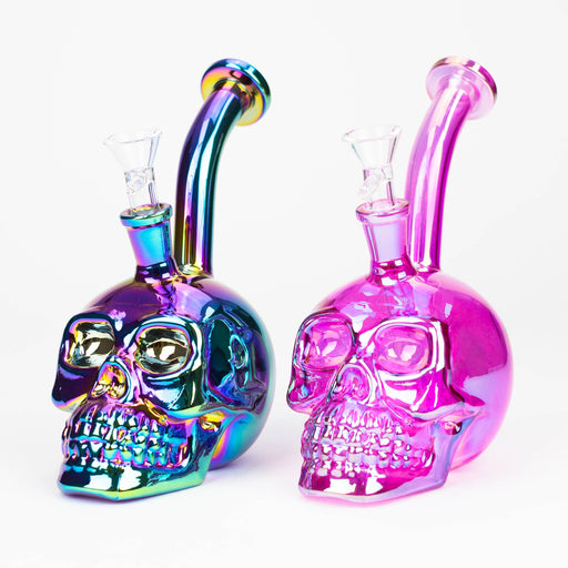 7" Skull shape Eletroplate Glass Bong [WP 045] Glass Bong JJ Distribution