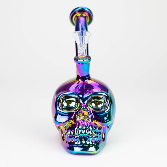 7" Skull shape Eletroplate Glass Bong [WP 045] Glass Bong JJ Distribution Rrainbow