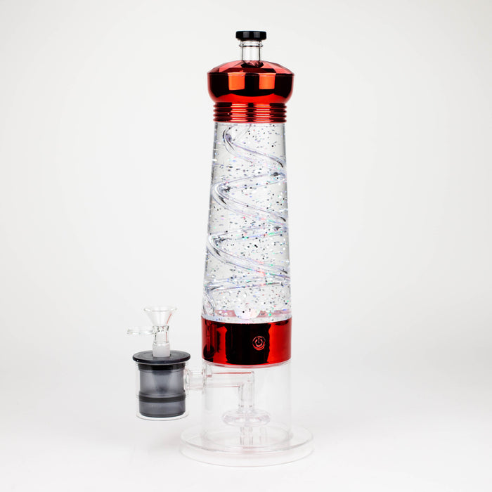 12" Electric lava lamp bong with UFO Perc (Assorted color)