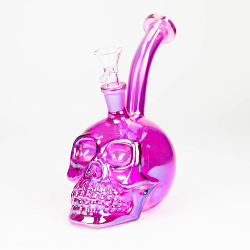 7" Skull shape Eletroplate Glass Bong [WP 045] Glass Bong JJ Distribution Pink