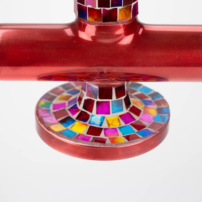 15.5" Mosaic 7mm glass bong with inline diffuser and tree arm percolator [MSAK-11] Glass Bong Canadian Distributor