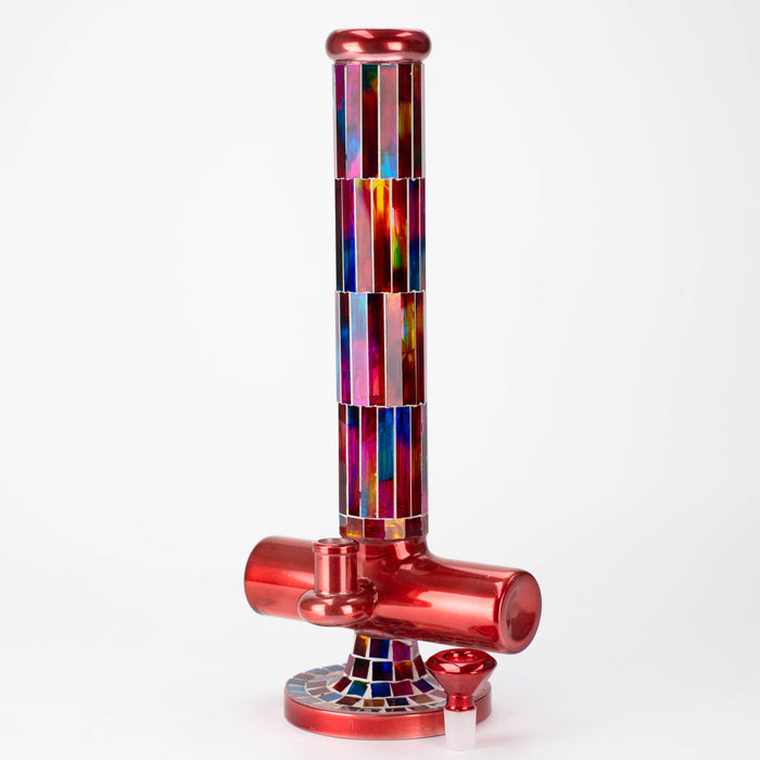 15.5" Mosaic 7mm glass bong with inline diffuser and tree arm percolator [MSAK-11] Glass Bong Canadian Distributor
