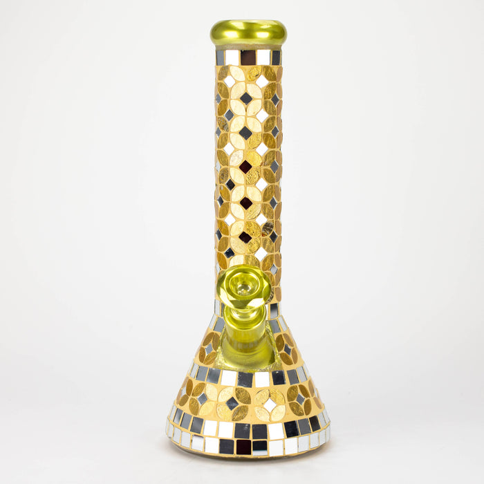14" Mosaic 9mm glass beaker bong with tree arm percolator [MSAK-2] Glass Bong Canadian Distributor