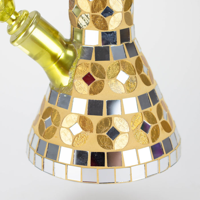 14" Mosaic 9mm glass beaker bong with tree arm percolator [MSAK-2] Glass Bong Canadian Distributor
