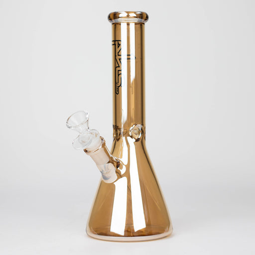 PHS | 10" Solid Color Eletroplate Glass Beaker Bong [PHSCR-10] Glass Bong Purple Haze Smoke Inc Golden Yellow