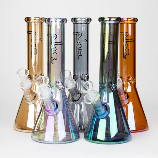 PHS | 10" Solid Color Eletroplate Glass Beaker Bong [PHSCR-10] Glass Bong Purple Haze Smoke Inc