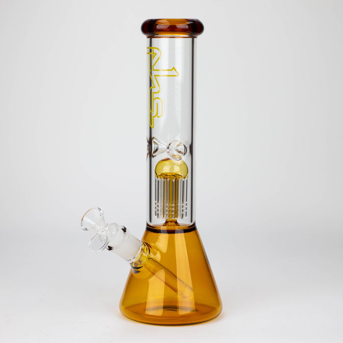 PHS | 12" Glass beaker color Bong with tree arm percolator [PHSPR-12] Glass Bong Purple Haze Smoke Inc Golden Yellow