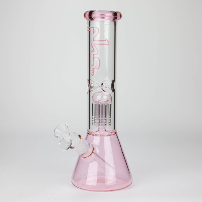 PHS | 12" Glass beaker color Bong with tree arm percolator [PHSPR-12] Glass Bong Purple Haze Smoke Inc Pink