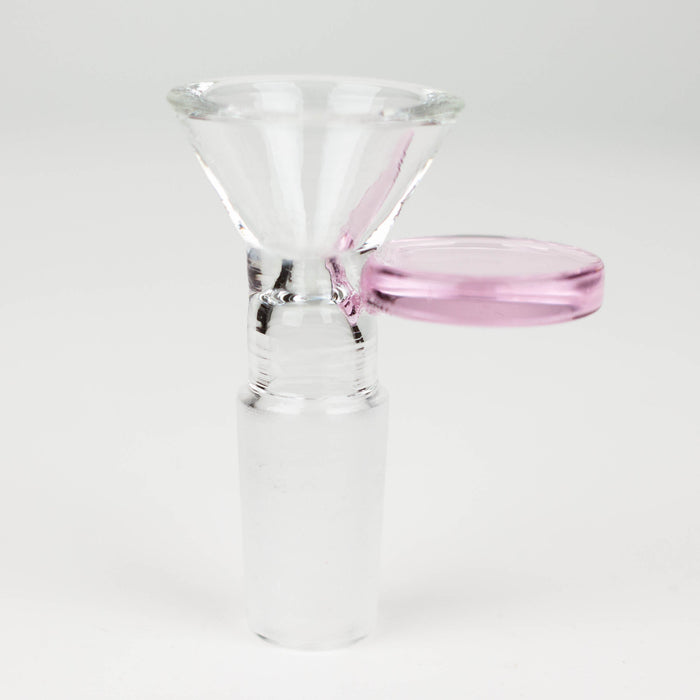 Glass bowl with color round handle for 14 mm Pack of 3 Bowl · Popper 777 Smoke Pink [Pack of 3]
