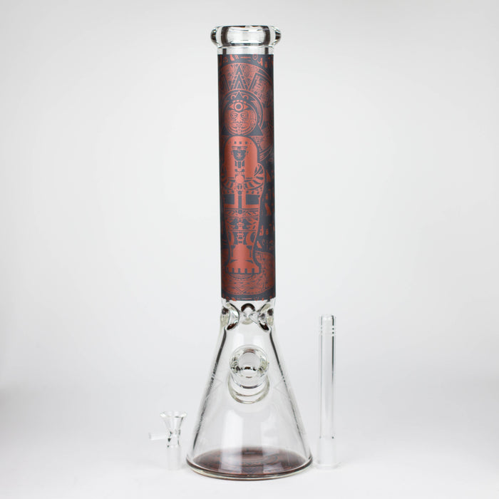 15.5" Egyptian Hieroglyph / 7 mm / Glass Bong [LL034-RED] Glass Bong JJ Distribution