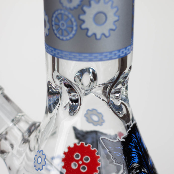 13.5 " JJ WOLF GLOW IN THE DARK GLASS BONG [LL036] Glass Bong JJ Distribution