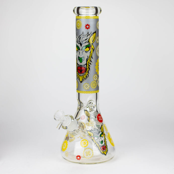 13.5 " JJ WOLF GLOW IN THE DARK GLASS BONG [LL036] Glass Bong JJ Distribution YELLOW