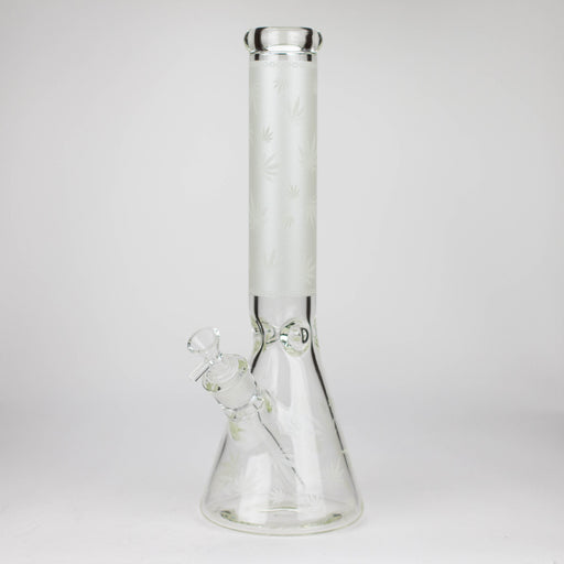 14" Leaf Glow in the dark 7 mm glass bong [LL033] Glass Bong JJ Distribution White