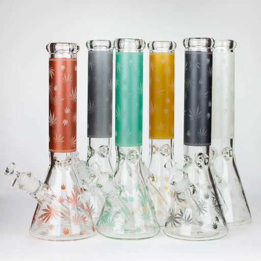 14" Leaf Glow in the dark 7 mm glass bong [LL033] Glass Bong JJ Distribution