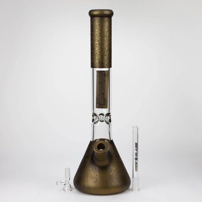 NG | 18 inch 7mm Sandblasted Metallic Beaker [L732] Glass Bong High-End Brands Glass