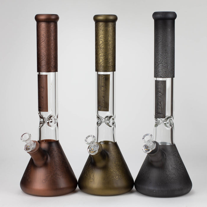 NG | 18 inch 7mm Sandblasted Metallic Beaker [L732] Glass Bong High-End Brands Glass